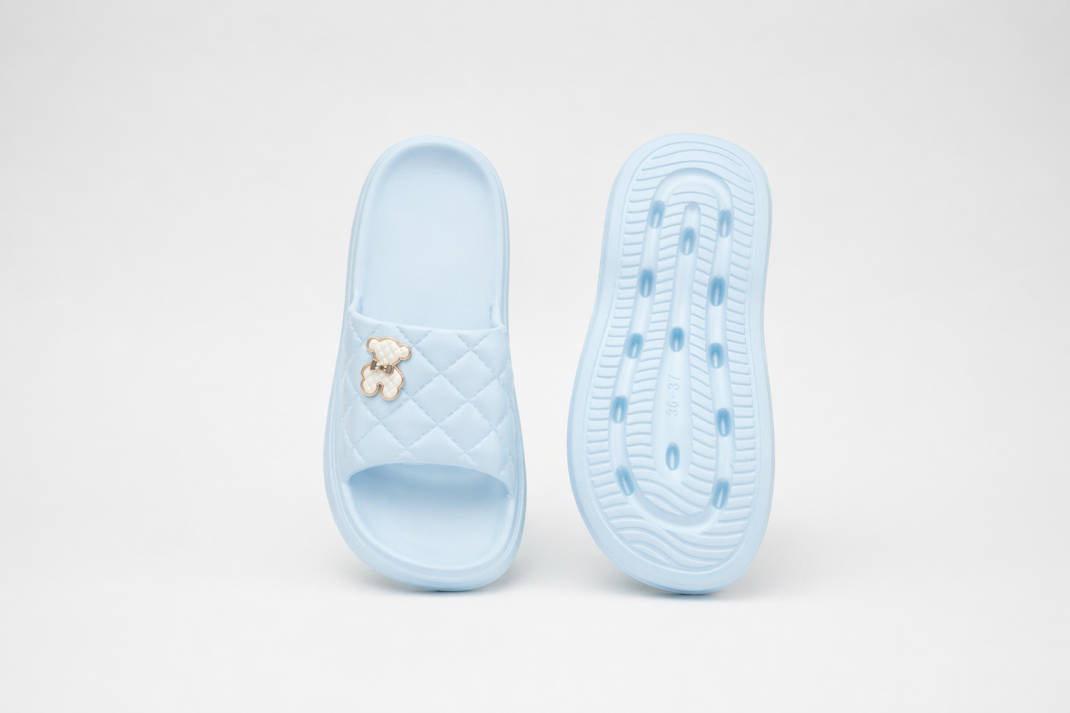 CLOGS | Sandales Ourson Matelassé Doré