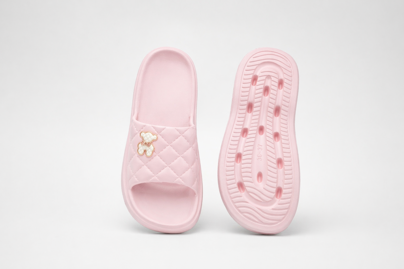 CLOGS | Sandales Ourson Matelassé Doré