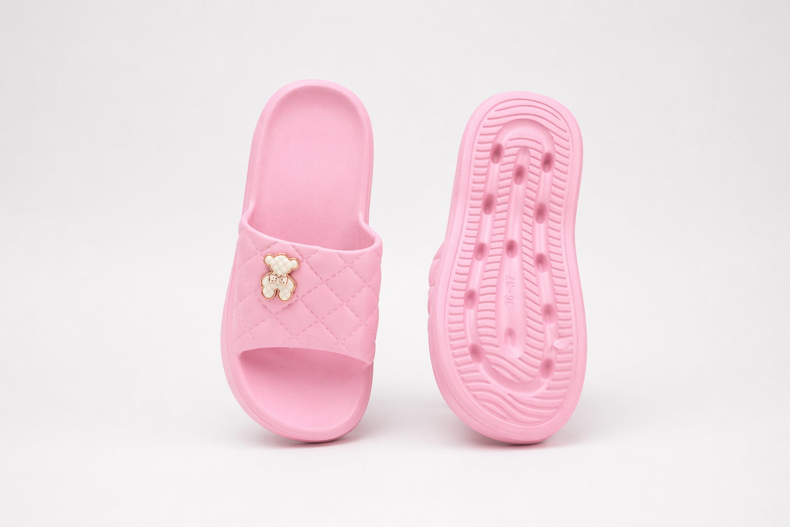 CLOGS | Sandales Ourson Matelassé Doré