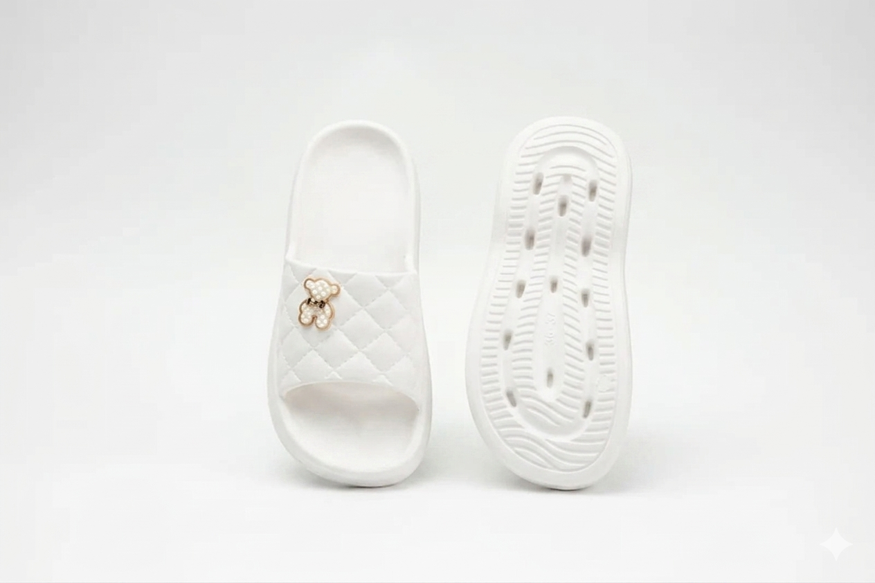 CLOGS | Sandales Ourson Matelassé Doré