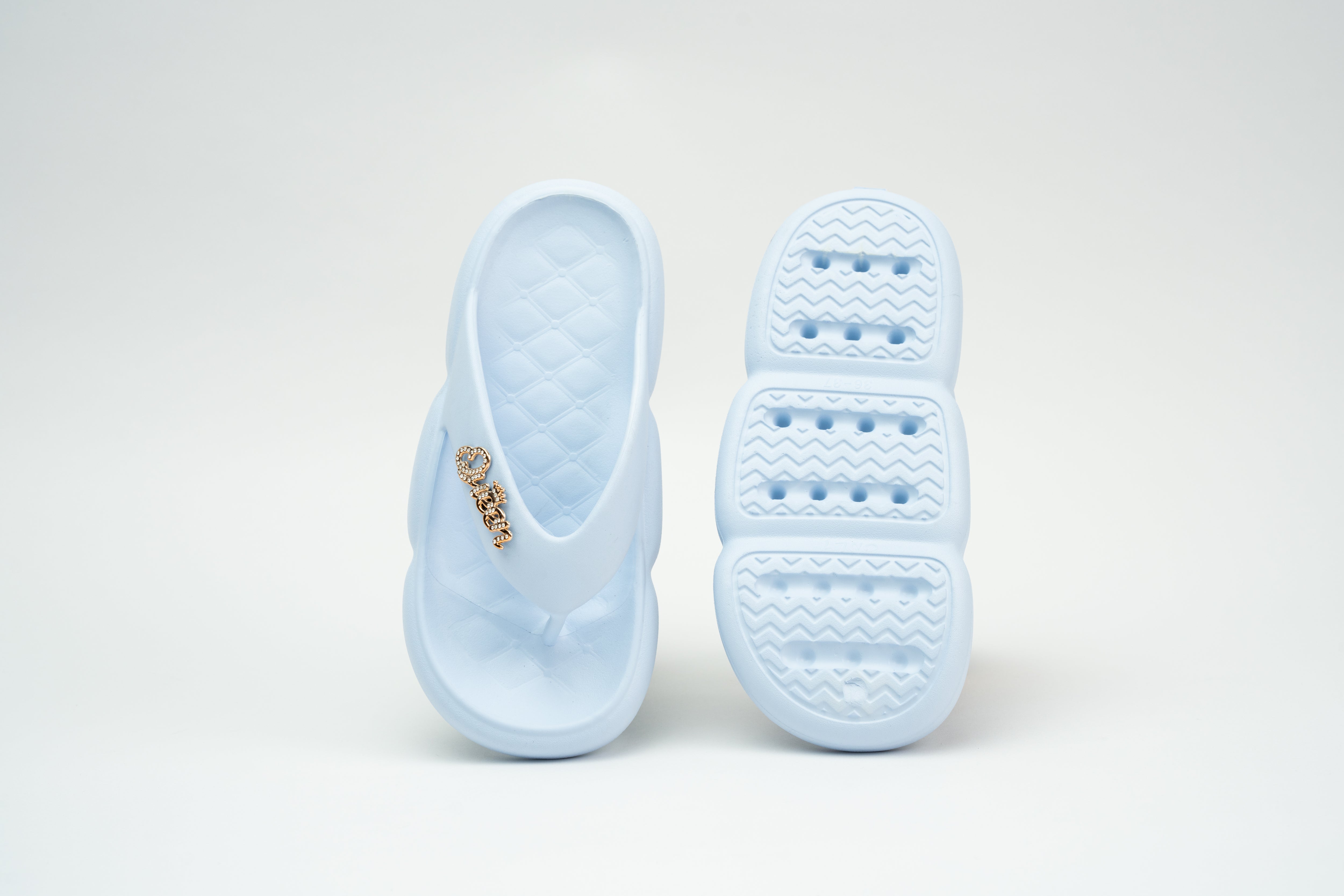 CLOGS | Vintage Tongs Charms Lettre Cœur Matelassé