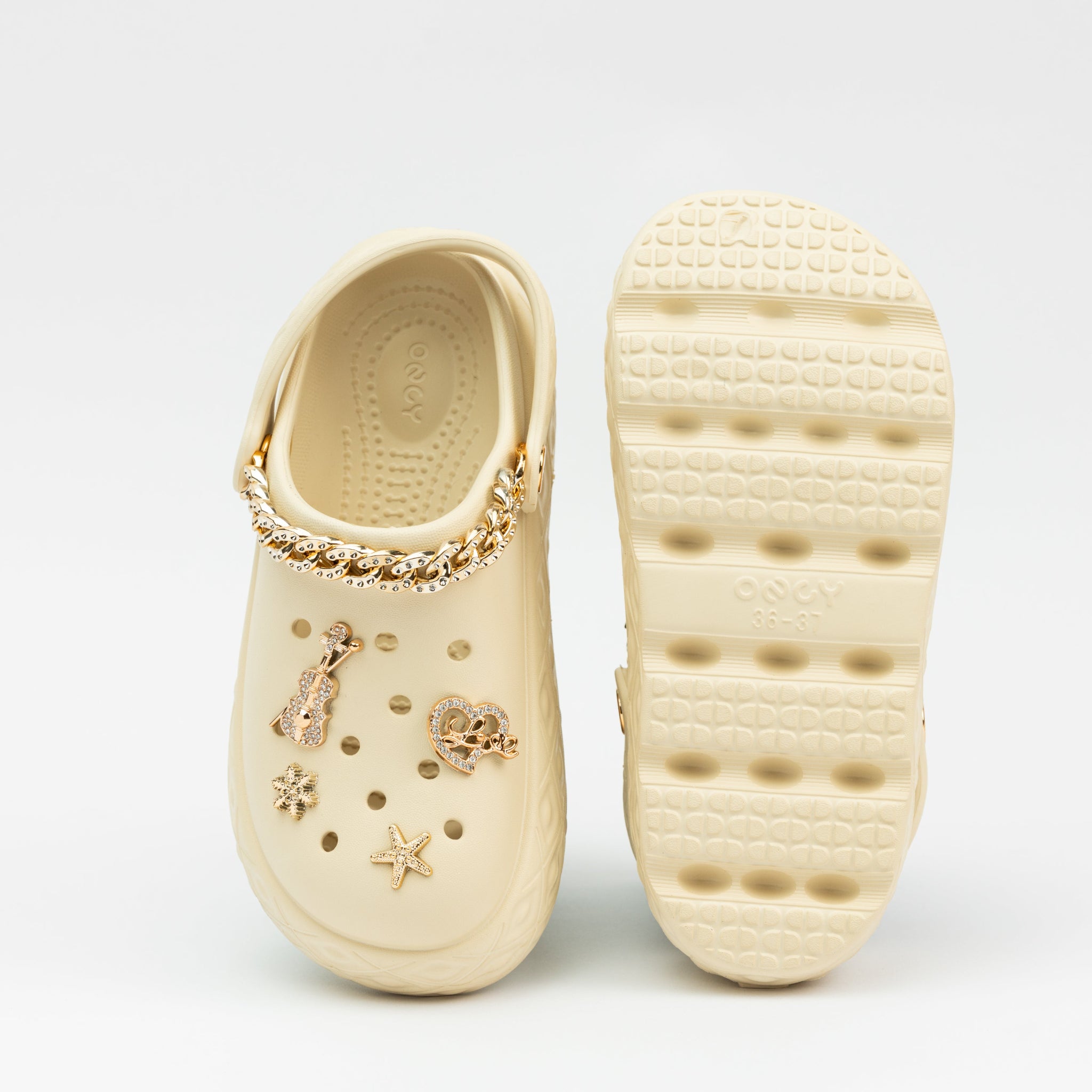 GlamChain | Sabots Femme à Chaîne Dorée