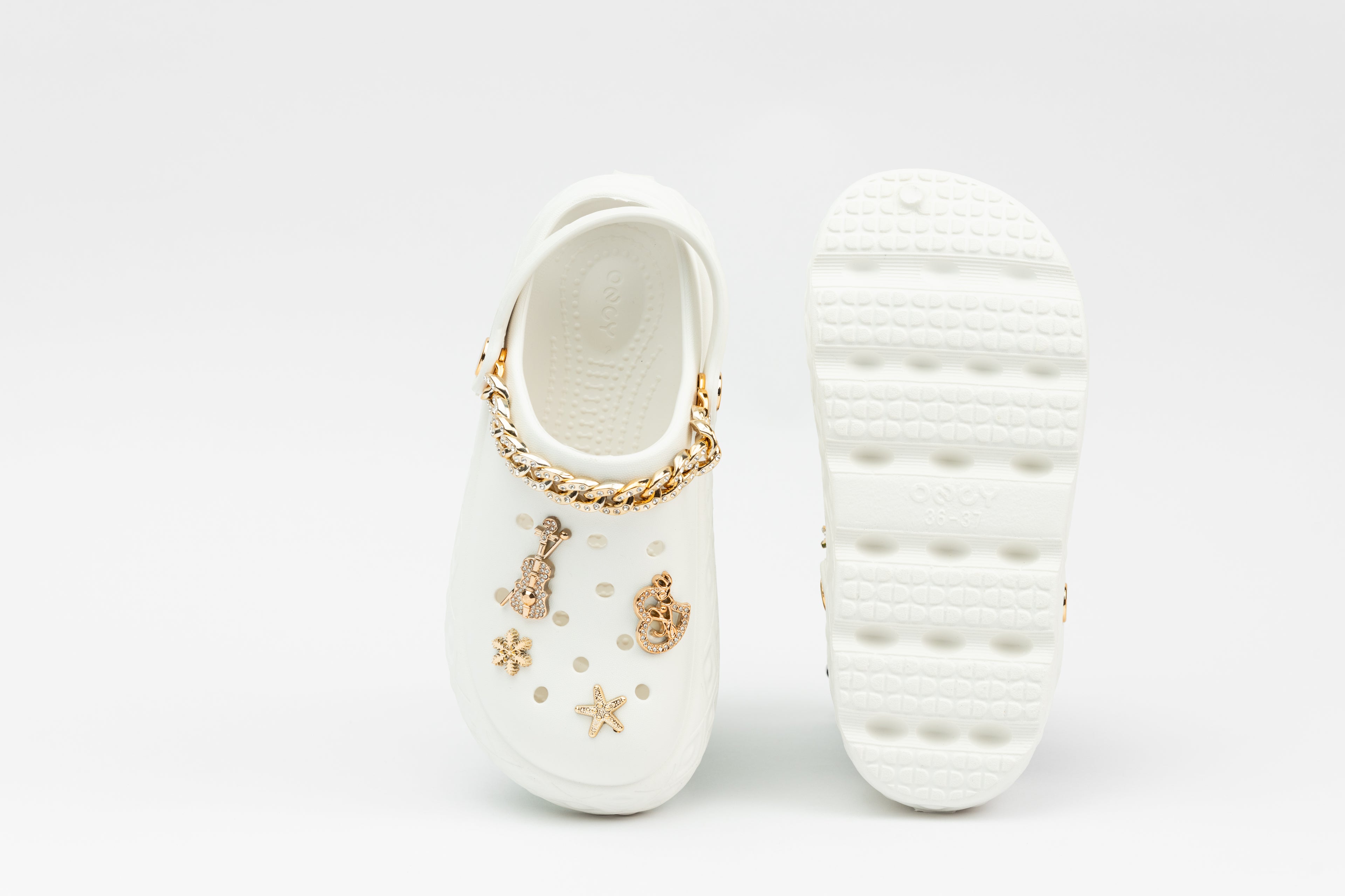 GlamChain | Sabots Femme à Chaîne Dorée