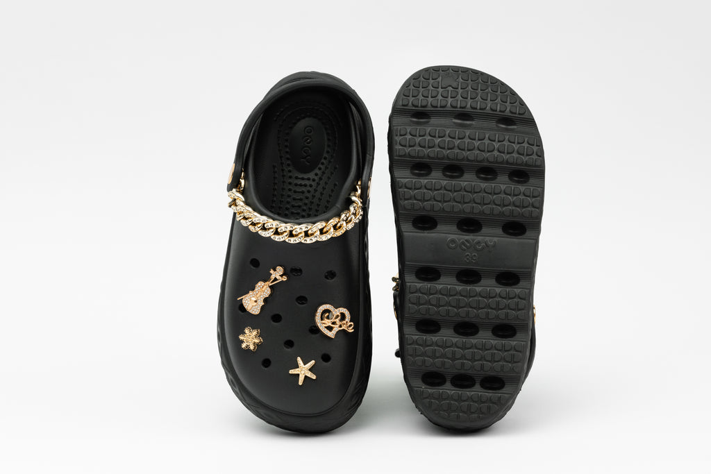 GlamChain | Sabots Femme à Chaîne Dorée