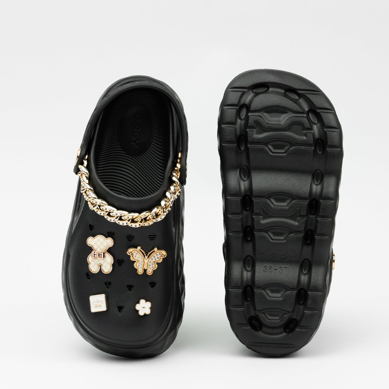 Goldie | Sabots Femme avec Chaînes et Décorations Dorées