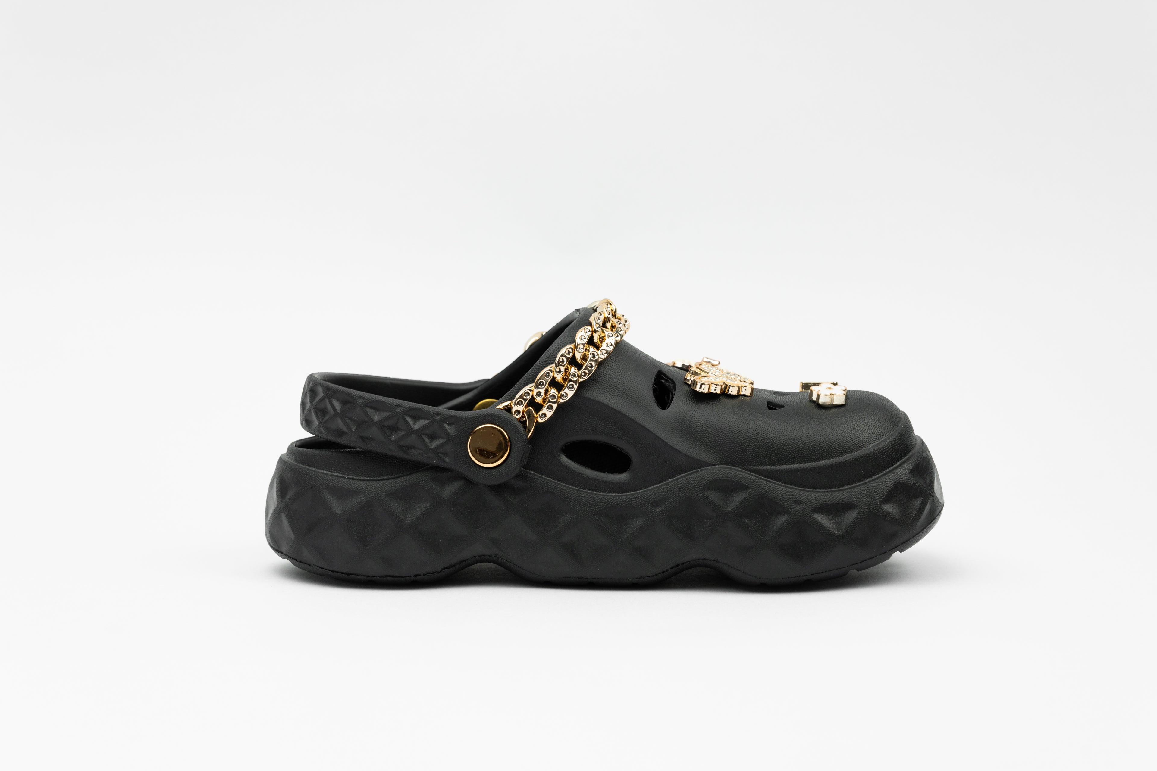 Goldie | Sabots Femme avec Chaînes et Décorations Dorées