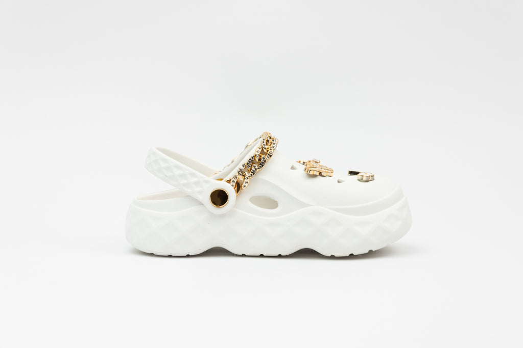 Goldie | Sabots Femme avec Chaînes et Décorations Dorées