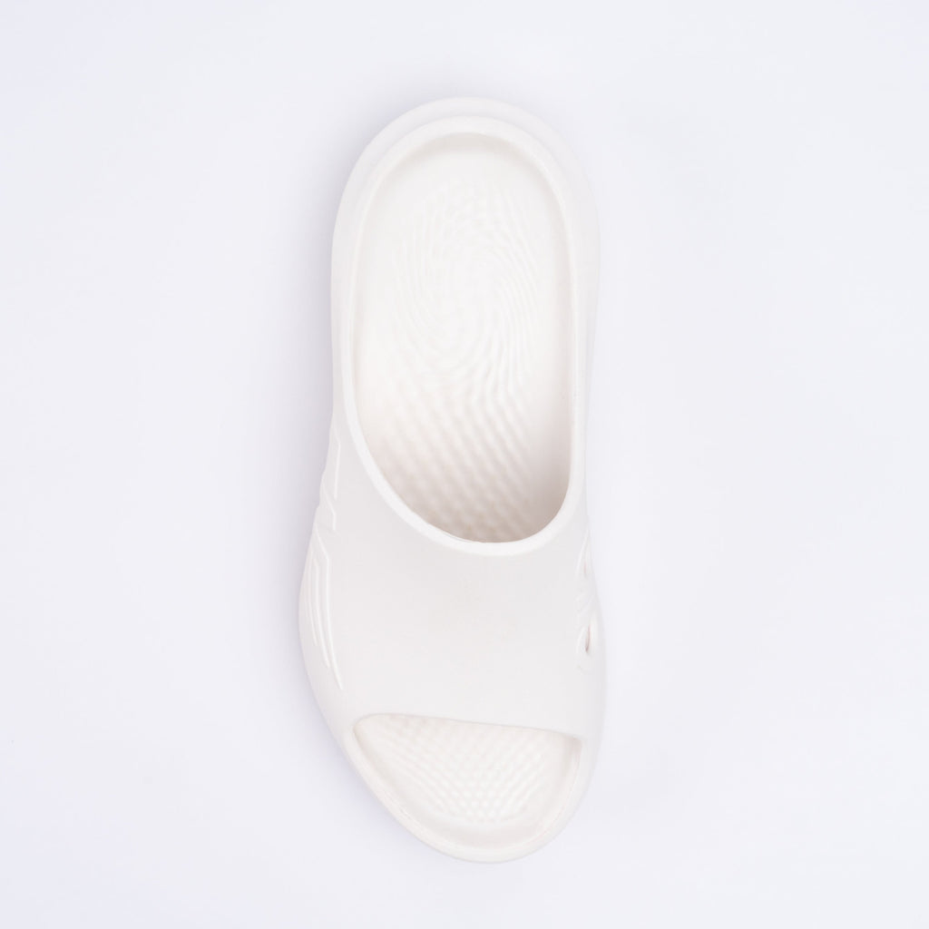 White sandal on a light gray background