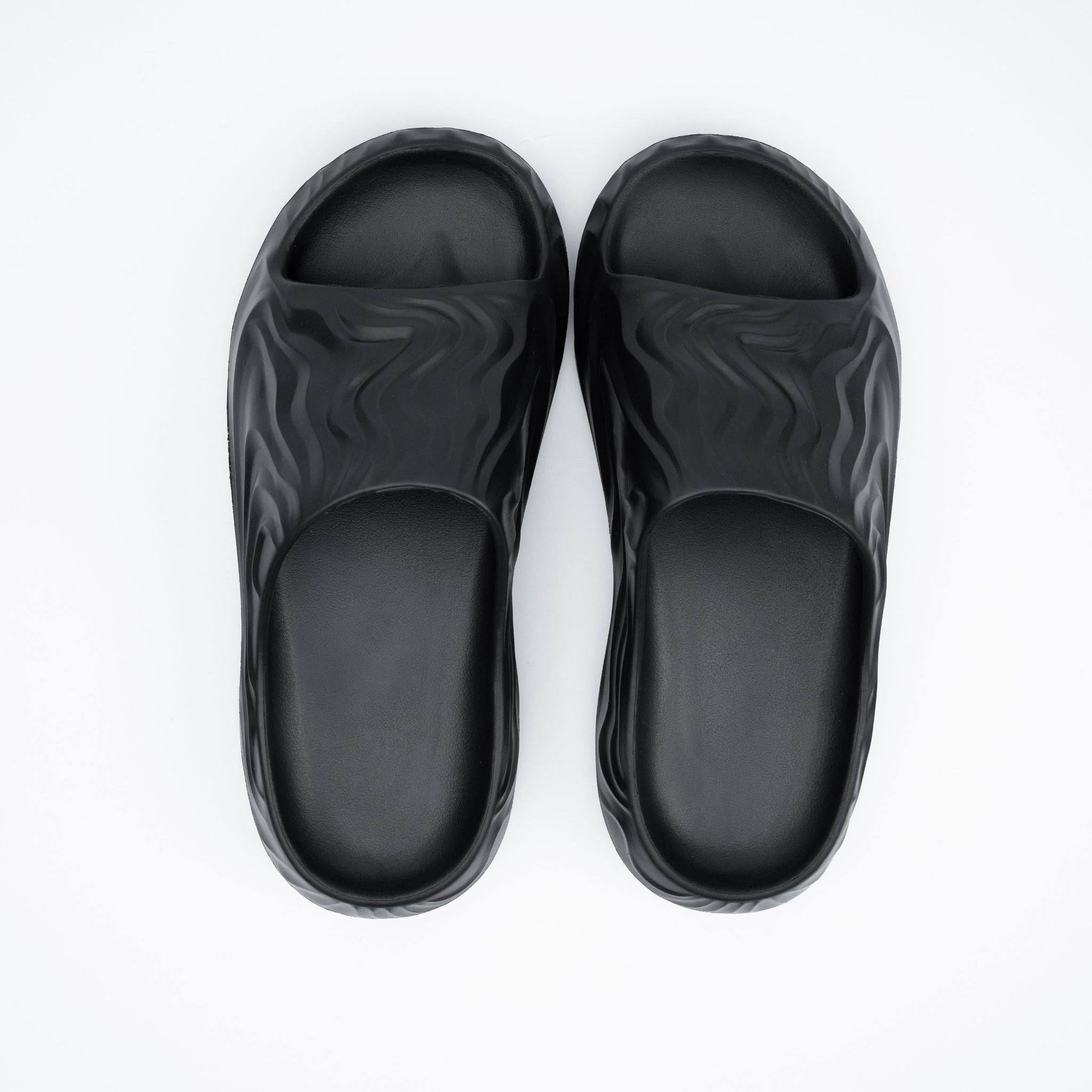Pair of black slides on a white background