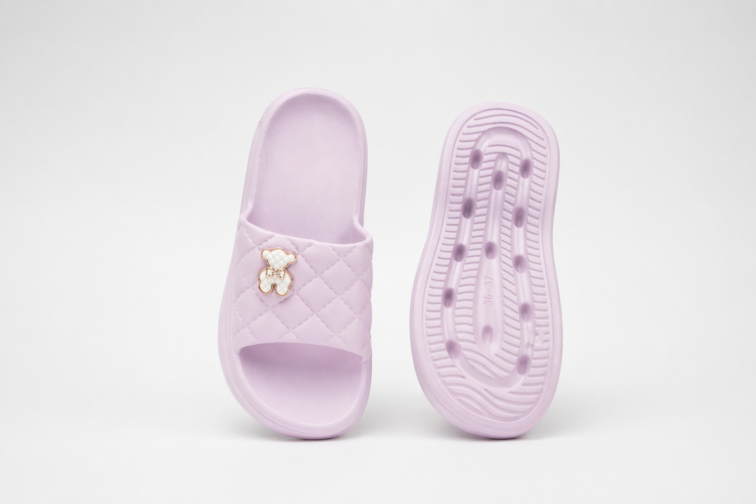 CLOGS | Sandales Ourson Matelassé Doré